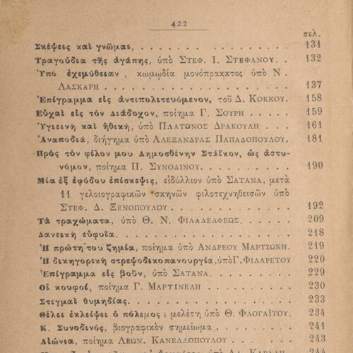 17 x 12 εκ. 4 σ. χ.α. + 424 σ. + 4 σ. χ.α., όπου στο φ. 1 χειρόγραφη σημείωση με μολ�